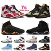 Scarpe da basket Chambray 7S Scarpe da basket White Infrared 7S Cardinal Trophy Room Scarpe da ginnastica MENS Olive nere trianer con scatola