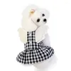 Abbigliamento per cani Plaid di cotone Abiti per animali domestici per cani di piccola taglia Gatti Abiti estivi per angeli Yorkies Shih Tzu Abbigliamento Cucciolo di gatto Abito Costume per mascotte