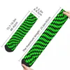 Herrstrumpor Neon Green Checkered Black Checkerboard Swirl Frankenstein Horror Movie Male Mens Women Autumn Stockings Harajuku