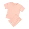 Kleidungssets Sommer Jungen und Mädchen Kurzarm T-Shirts Leggings Set für Kinder Casual Loose Fitting Sportswear 2 Stück