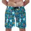 Shorts masculinos voando bruxa impressão placa vintage halloween bonito havaí praia calças curtas homem padrão surf troncos de secagem rápida