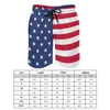 Men's Shorts USA Flag Połowa i tablica letnie gwiazdy paski biegające krótkie spodnie vintage design ponadgabarytowe pnie plażowe