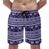 Men's Shorts Blue Elephant Gym Retro Tribal Animal Hawaii Board Short Pants Printed Running Quick Dry Swimming Trunks Birthday Present