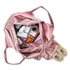 ダッフルバッグ女性アスリート向けの大容量旅行トート - ファッショナブルなヨガスポーツハンドバッグと靴バッグ