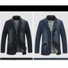 Men's Suits Plus Size Jackets Denim Outwear Spring Autumn Men Clothing Male Blazers Jeans Patchwork Leather Slim Fit Coat MY190