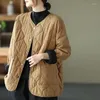 Damengrabenmäntel Parkas Frauen 2023 Herbst Winter Retro Große Größe Lose Puffermantel Lässige Steppjacke Weibliche Daunen Baumwolle Gepolstert