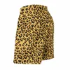 Herr shorts brädklassisk leopard vintage badstammar faux päls djurtryck snabbt torkande sportkläder trendig plus size strand