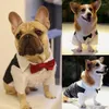 Hundkläder husdjurskläder bröllop formell t shirt valp katt bowtie smoking gentleman kostym