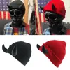 Berets Evil Horns Beanie Cap Halloween Tricô Crânio Chapéu Adulto Unissex Inverno Quente 264E