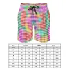 Shorts masculinos verão board houndstooth surf impressão design calças curtas casuais troncos de natação de secagem rápida plus size