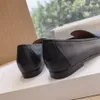 the row shoes Leather flat Loafers dress Shoes comfort Classic Walking Casual Designer Shoes Factory footwear Black white With box
