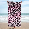 Handduk Microfiber Beach Leopard Mönster Bad Sandsäker filt Travel Multipurpose 75 x 150 cm