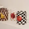 Vinglas 300 ml Classic Checkerboard Glass Handgjorda värmebeständiga mugg med handtag frukt kaffekopp juice kall brinkware