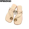 Slippers Metal Slides Comfort Fashion Shoes Training Women Sandals Toe Loop Flats Ring Ring Brown Brown Syngly