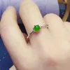 Bagues de cluster Bague de jade vert chinois pour usage quotidien 5mm Argent naturel Plaqué or 18 carats 925 Bijoux de pierres précieuses