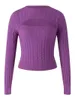 Women's Sweaters Womens Cutout Y2k Knit Sweater Pullover Long Sleeve Sexy Bodycon Cable Knitted Crewneck Slim Stretch Tops