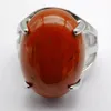 Cluster Rings Red Jaspe R Stone Oval Bead Gem Finger Ring Smycken för kvinnlig gåva Storlek 8 x267