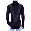 Stage Wear 2023 Man Ballroom Dance Tops/Shirts High Collar Long Sleeve Men Shirop Adult Cha Cha/Rumba/Latin/Ballroom Clothes