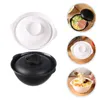 Bowls 2 Pcs Big Soup Bowl Rice Holder Anti-scald Convenient Serving Instant Noodle Pp Lidded Ramen Child