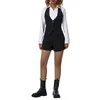 Dames Vesten Vrouwen Pak Vest Mouwloos Button Down V-hals Vest Tops Tuxedo Racerback Vintage Slim Fit Streetwear