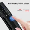 Fechaduras de porta Tuya Smart Digital Fingerprint Lock Bloqueio biométrico eletrônico automático Wifi App IC Card Password Desbloquear fechadura de porta de segurança doméstica HKD230902