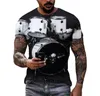 T-shirts pour hommes Summer Hip-Hop Color Drum Kit T-shirt imprimé en 3D Party Grande taille à manches courtes Premium Vêtements confortables à séchage rapide