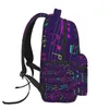 Mochila Abstrata Notas Musicais e Clef Mulheres Homens Grande Capacidade Saco de Viagem Ao Ar Livre Casual