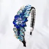 Hair Clips Crystal Flower Hoop Set Auger And Delicate Temperament Gauze Head Headdress