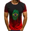 Survêtements pour hommes Brésil Rio de Janeiro Drapeau d'empreinte digitale Identité T-shirt Coton Cool Nouveauté Hommes et femmes T-shirts O Cou 2023