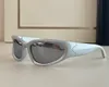 0157 Oval Shield Wrap Sunglasses Black Grey Lens Unisex Summer Sunnies gafas de sol Sonnenbrille UV400 Eye Wear Unisex with Box