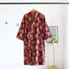 Mulheres Sleepwear 2023 Primavera Outono Kimono Robes Mulheres Homens Floral Roupões Algodão Japonês Feminino Casual Nightgowns Top Quality Home