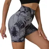 Actieve shorts Tie Dye Yoga Lady High Taille Workout Fitness Lift Bukfitness Women Gym Running Short Pants Sportswear