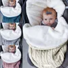 Dekens Warme Dikke Gebreide Babyslaapzak Winter Ultrazacht Inbakeren Outdoor Wandelwagen Anti-kick Sleeper Voor Geboren 0-12 maanden