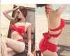 Women Swimwear Solid Color Sexy Bikinis Set High Waist Cross Strap Female Two Piece Beach Resort Hot Spring Swimsuit