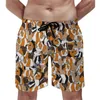 Shorts pour hommes Panneau de cochon d'Inde Pensées d'été et papillons Pantalons courts décontractés Mâle Surf Séchage rapide Maillot de bain personnalisé