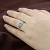 Cluster Rings Women Wedding Ring 925 Sterling Silver Band Twisted Design Jewellery Nickle Free R143