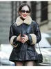 Women's Leather Jacket Autumn Winter Genuine Women Sheepskin Coat Female Down Jackets Collar Mujeres Abrigos2023