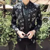 Men's Suits 2023Male Blazer Printed Men Slim Jacket Vintage Fashion Luxury Formal Wedding Dress Stage Costumes For Singers S-5XL