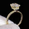 Real Gold 9K 14K S Sier Women Wedding Set 2ct 3ct Oval Cut Diamond Engagement Rings Moissanite