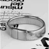 Link Bracelets Watchband Elastic Wide Bracelet For Men Stainless Steel Magnetic Clasp Korean Fashion Jewelry Punk Streetwear