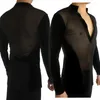 Stage Wear Hommes Latin Dance Competition Chemise 2023 Mâle Sexy Gaze Tops Costume Professionnel Costume Professionnel Chemises de Performance de Patinage sur Glace VDB847