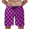 Shorts masculinos ginásio flores brilhantes engraçado troncos de natação floral paz impressão homens secagem rápida surf plus size board calças curtas