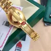 Con scatola originale Orologio di alta qualità 41mm Movimento in oro giallo 18 carati Automatico Mens GD Bracciale Orologi da uomo 20236