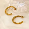 Ohrstecker 316L Edelstahl Mode Spirale Twist Glänzend Für Frauen Mädchen Gold Farbe Punk Hoop Ohrring Partei Schmuck Großhandel