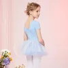 Palco desgaste 2023 ballet bodysuit saia trajes de dança crianças collant tutu vestido brilhante para meninas bailarina treinamento dancewear