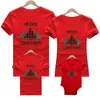 Одинаковые комплекты для всей семьи Годовой Рождественский комплект семейной одежды Красная хлопковая футболка с короткими рукавами для мамы и дочки Одежда для комбинезонов для мамы и дочки 230901