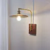 Lampy ścienne vintage lampa drewniana szklana oprawa oświetleniowa E27 Halowa korytarz korytarza przemysłowy kinkiet