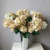 Decorative Flowers Three Heads Artificial Flower Ball Simulation Wedding Home Decoration Table Layout Bride Single Embroidered