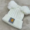 Meninos meninas designer chapéu de malha criança bonito bonés criança chapéus quentes pom pom inverno crianças gorro