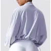 Aktiva skjortor Summer Sports Coat Women's Mesh Yoga Pocket Dragkedja Löst solid avslappnad skjorta som kör långärmad solskyddande kläder
